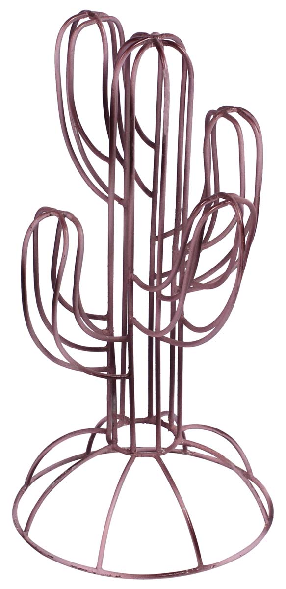 12" Handmade Jewelry Stand - Look of a Cactus Plant - Cast in Iron - Copper Color Finish - Dresser Accessories / Organizers - Home Decor - Buy in Bulk Wholesale